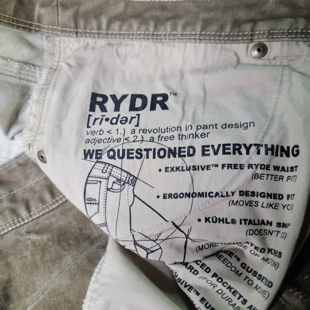 Kuhl Rydr Men's Pants Vintage Patina Dye Brown Hiking Outdoor Work Size 40x30